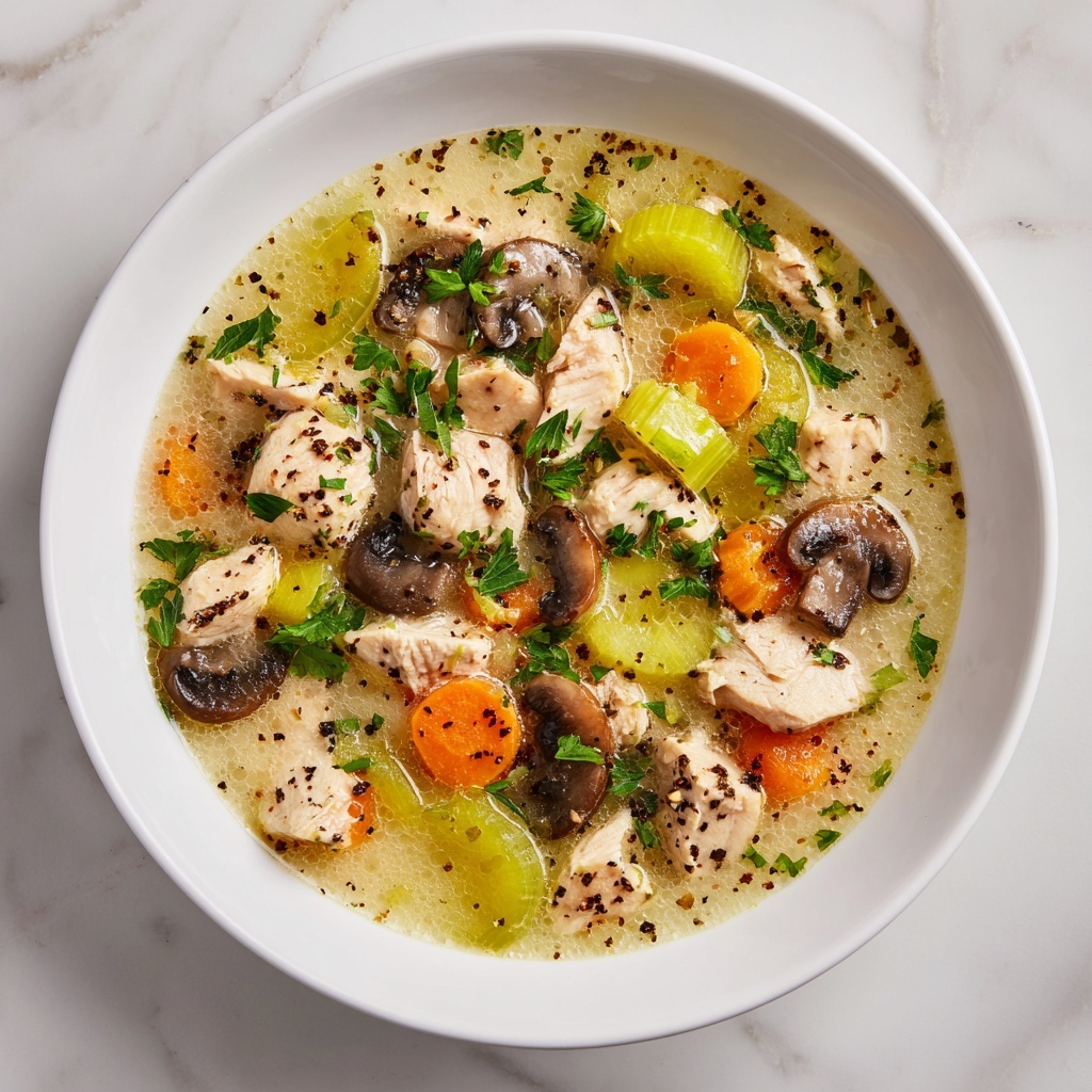 Easy Chicken, Mushroom & Leek Soup Recipe - Recipe Image