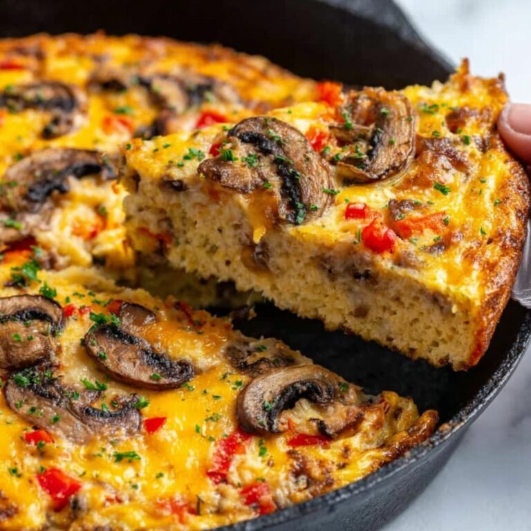 Vegetable Mushroom and Cheddar Frittata Recipe