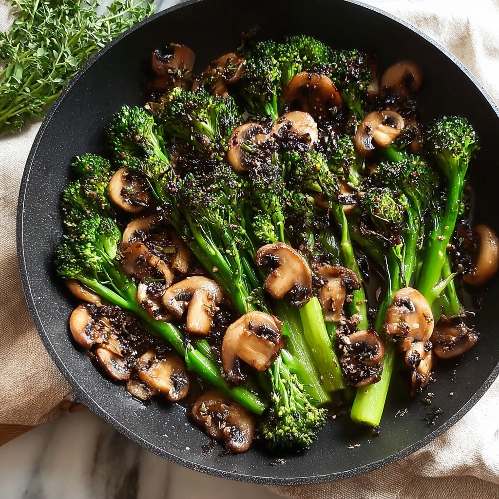 Roasted Broccolini with Mushrooms in Balsamic Bliss Recipe - Recipe Image