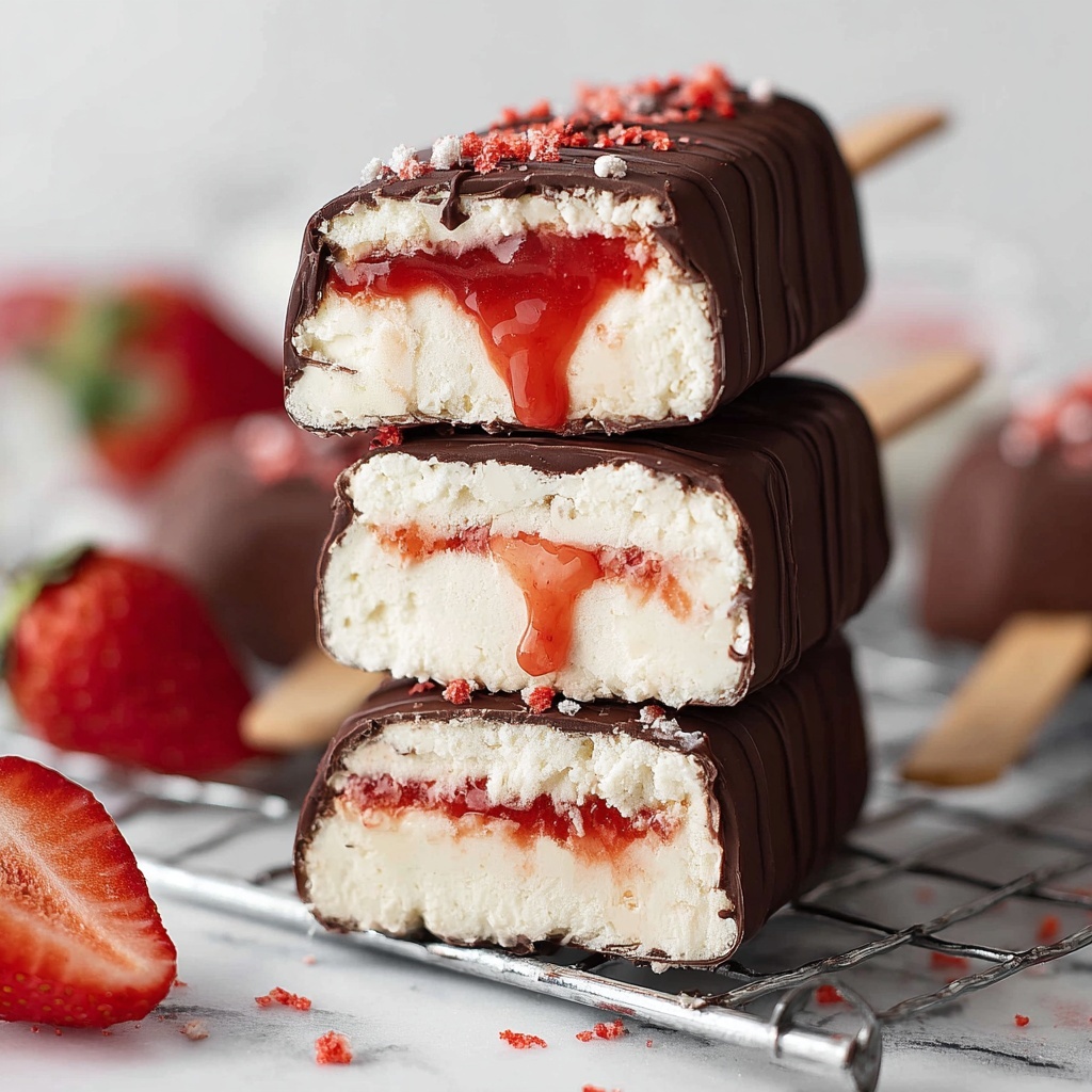 Strawberry Vegan Magnum Ice Creams Recipe - Recipe Image