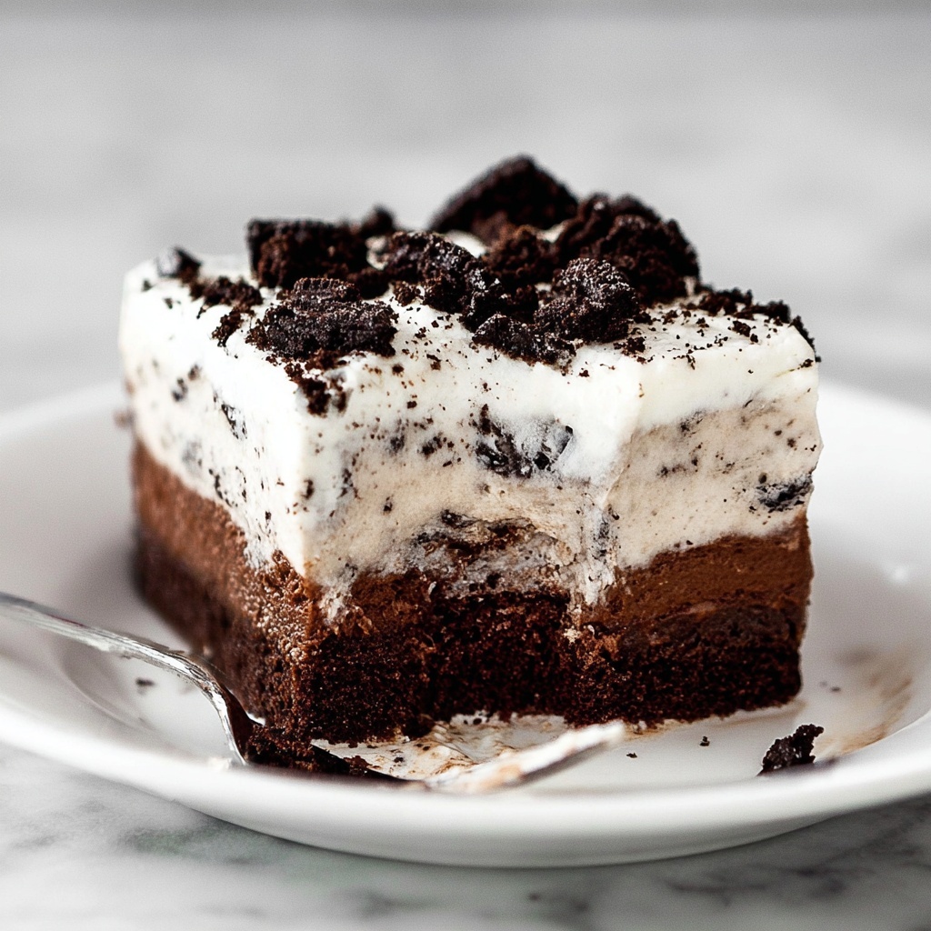 Oreo Pudding Poke Cake Recipe - Recipe Image