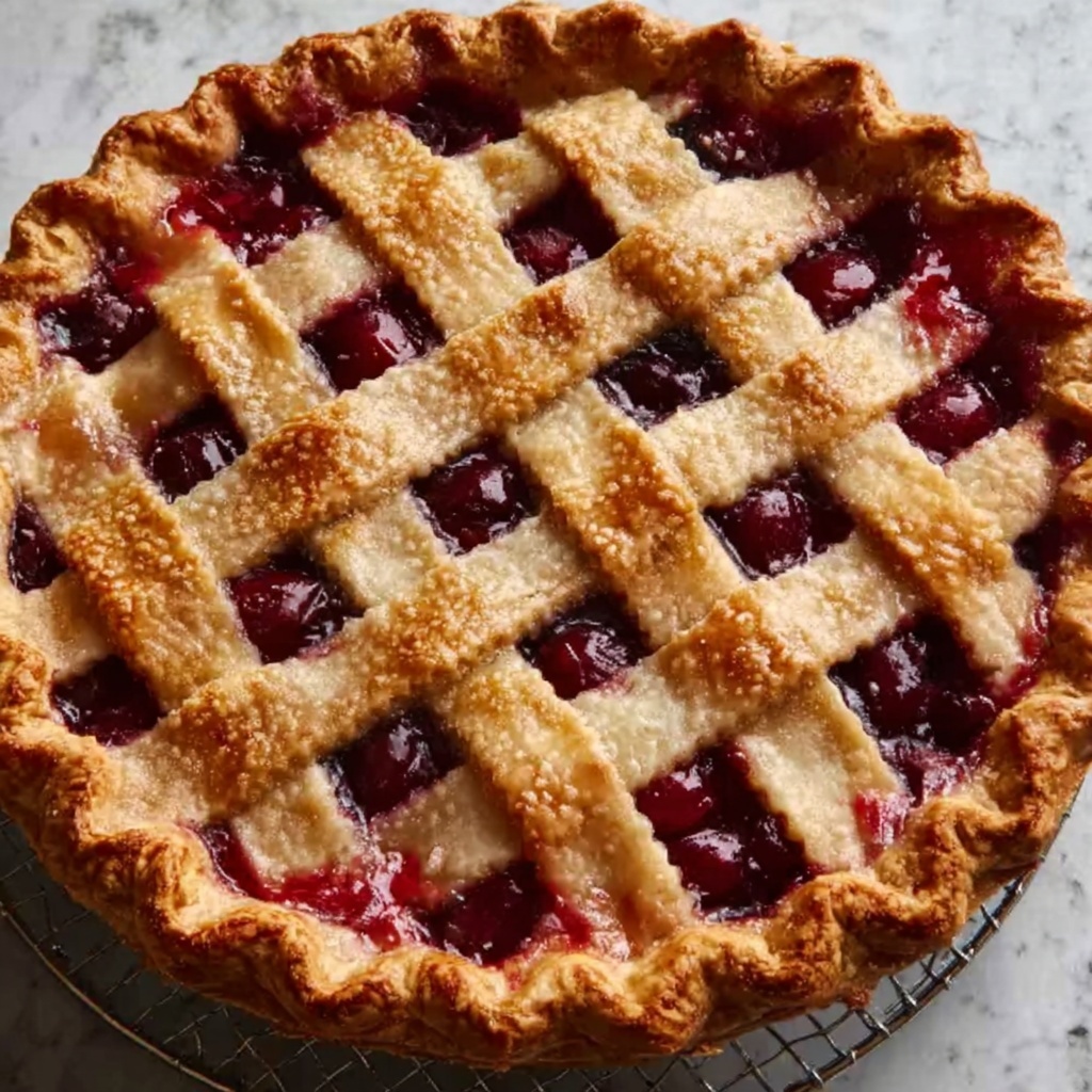 Baked Fresh Cherry Pie Recipe - Recipe Image