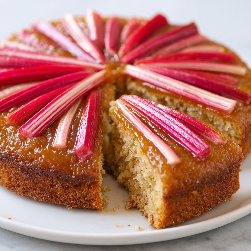 Easiest Rhubarb Upside Down Cake Recipe - Recipe Image