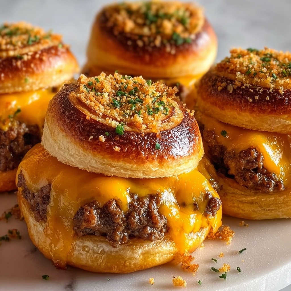 Garlic Butter Cheeseburger Rollups Recipe - Recipe Image