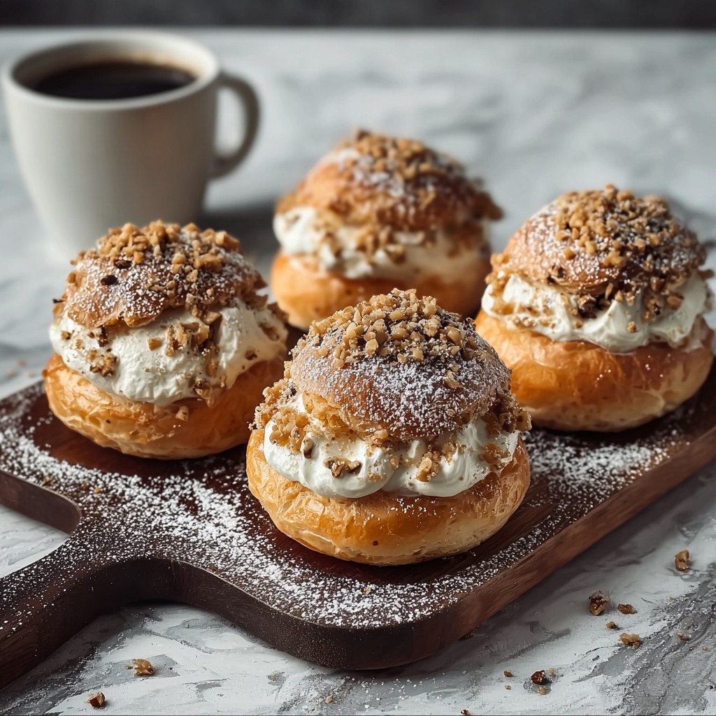 Winter Coffee Brioche Buns with Custard and Spiced Crumb Topping Recipe - Recipe Image