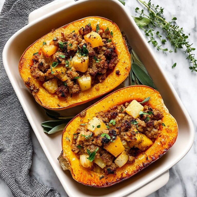 Apple Sausage Stuffed Butternut Squash Recipe