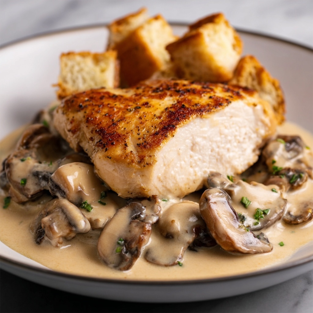 Creamy Brie Chicken & Mushrooms Recipe - Recipe Image