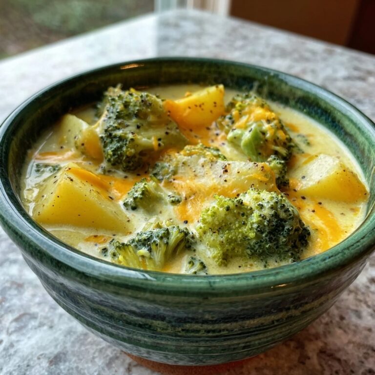 Crockpot Potato Broccoli Cheddar Soup Recipe