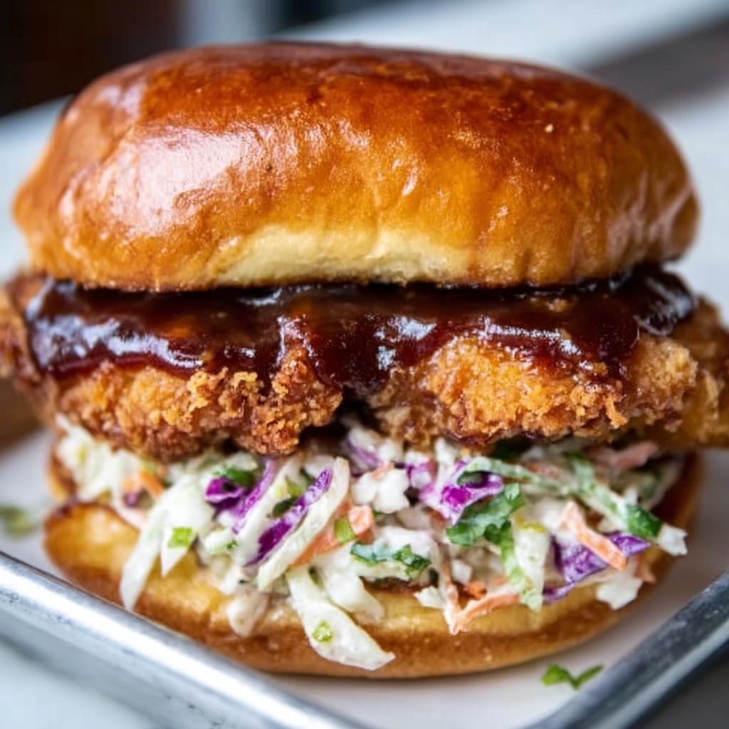 Fried Buffalo Chicken Sandwiches with Blue Cheese Slaw Recipe - Recipe Image