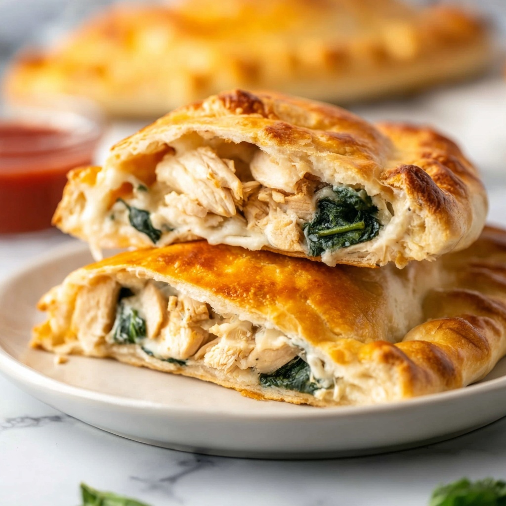 Creamy Chicken and Spinach Calzone Recipe - Recipe Image
