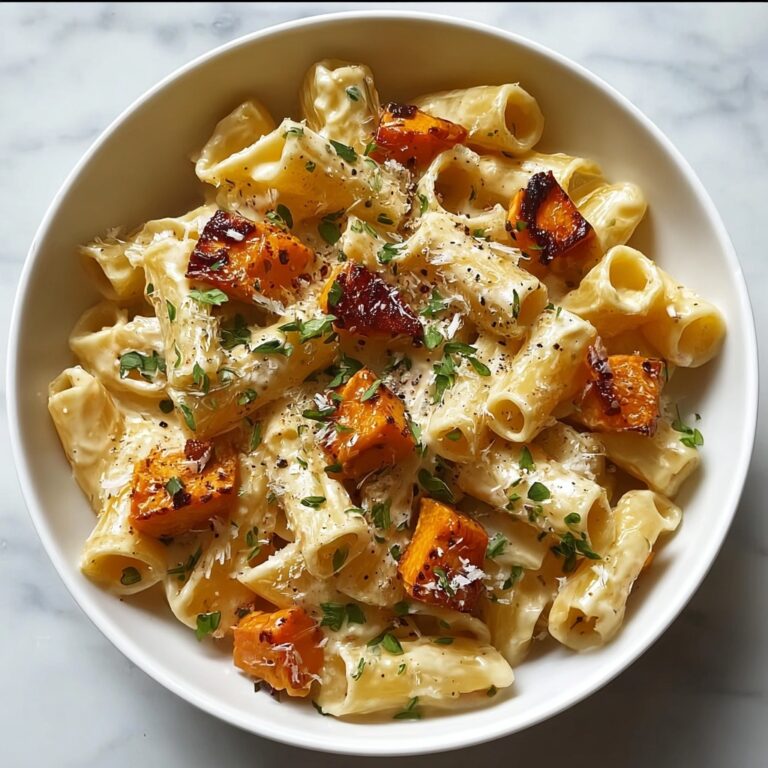 Butternut Squash Pasta with Creamy Garlic Sauce Recipe