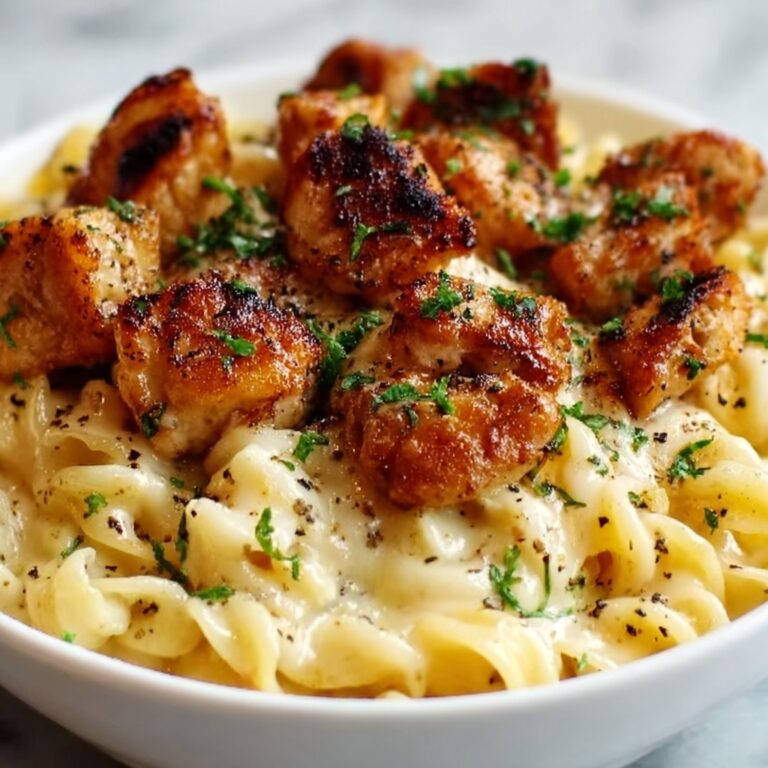 Garlic Butter Chicken Bites with Creamy Parmesan Pasta Recipe
