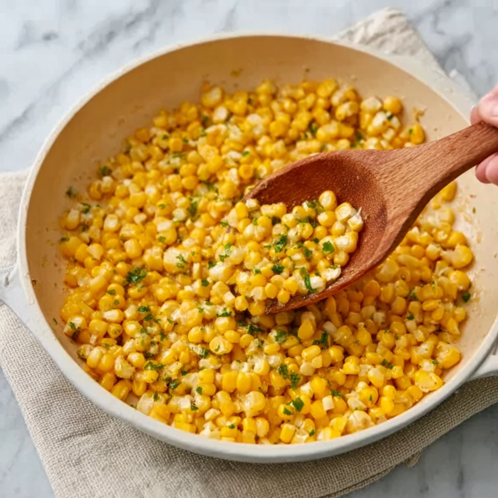 Honey Butter Skillet Corn with Cream Cheese and Chives Recipe - Recipe Image