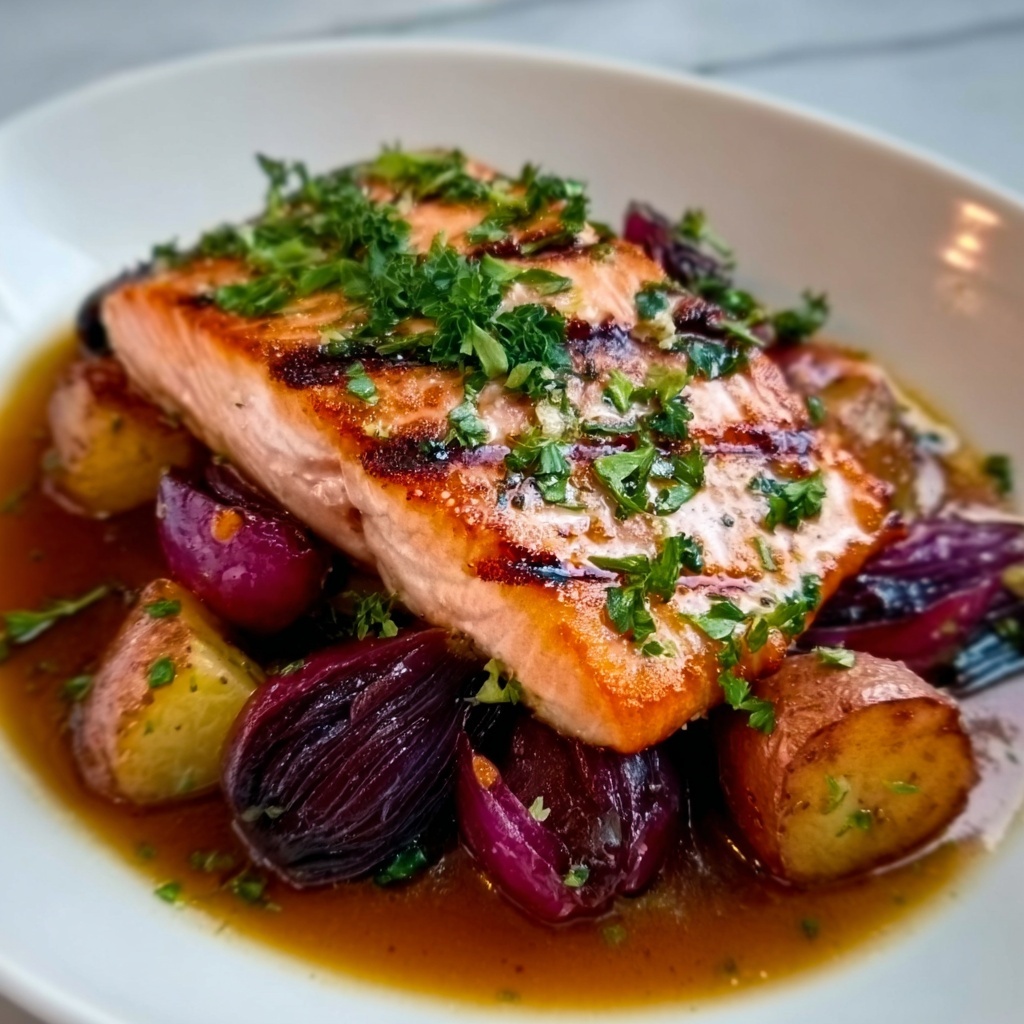 Salmon with Radicchio and Anchovy Sauce Recipe - Recipe Image